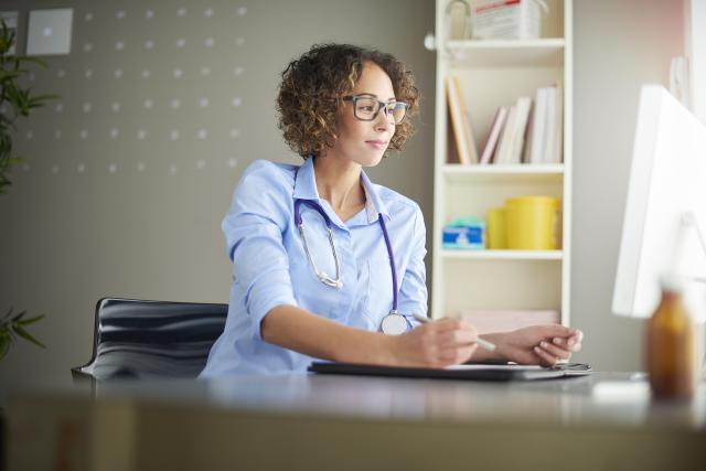 woman at desk